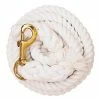 Weaver Leather White Cotton Lead Rope with Solid Brass 225 Snap - 35-1901 - Leads, Lunge Lines & Whips