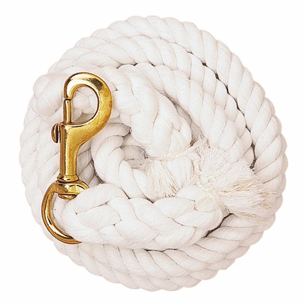 Weaver Leather White Cotton Lead Rope with Solid Brass 225 Snap - 35-1901 - Leads, Lunge Lines & Whips 3 Weaver Leather White Cotton Lead Rope with Solid Brass 225 Snap - 35-1901 - Leads, Lunge Lines & Whips
