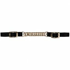 Weaver Leather Nylon Curb Strap with 4 - 1/2 Inch Flat Link Chain - Black - 35-8040-BK - Livestock Supplies