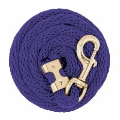Weaver Leather Value Lead Rope with Brass Plated 225 Snap - Purple - 35-2155-S12 - Leads, Lunge Lines & Whips