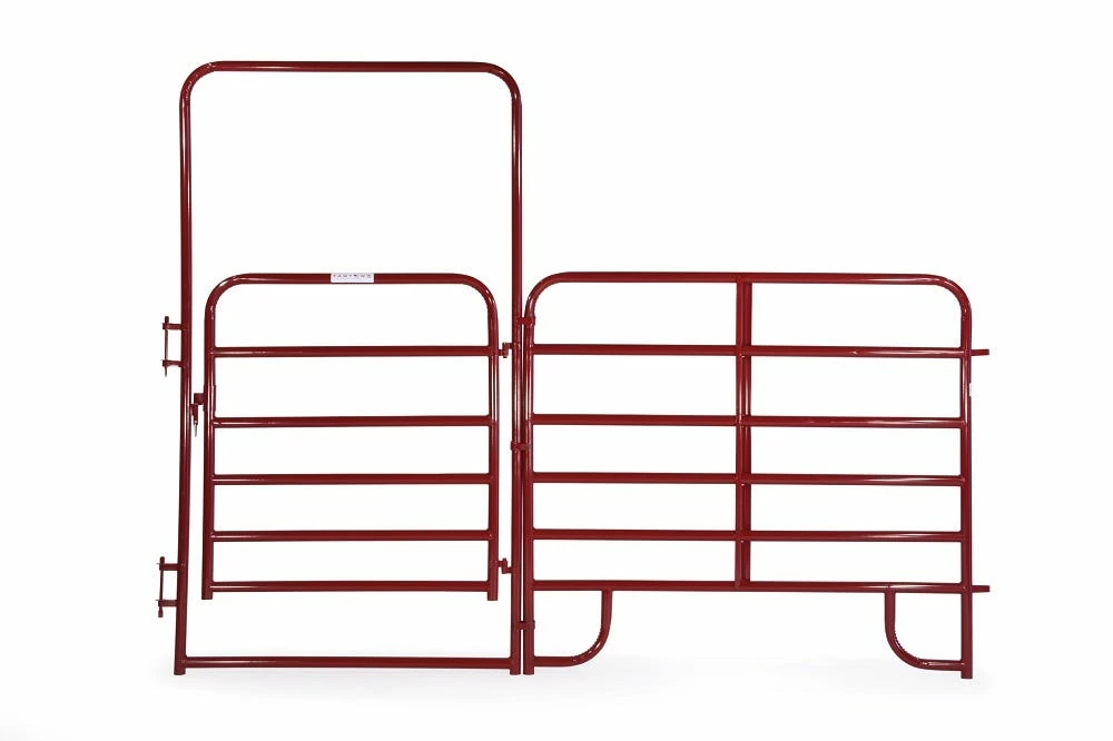 Tarter 10' 6 Bar Heavy Duty Walk Thru Arch Gate with Panel, Red - RRW64 - Corral Panels & Walk Thrus 3 Tarter 10' 6 Bar Heavy Duty Walk Thru Arch Gate with Panel, Red - RRW64 - Corral Panels & Walk Thrus