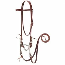 Weaver Leather Latigo Leather Browband Bridle with Single Cheek Buckle - 20-0351 - Headstalls & Bridles