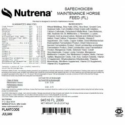 Nutrena SafeChoice® Maintenance Horse Feed, 50 lb. Bag