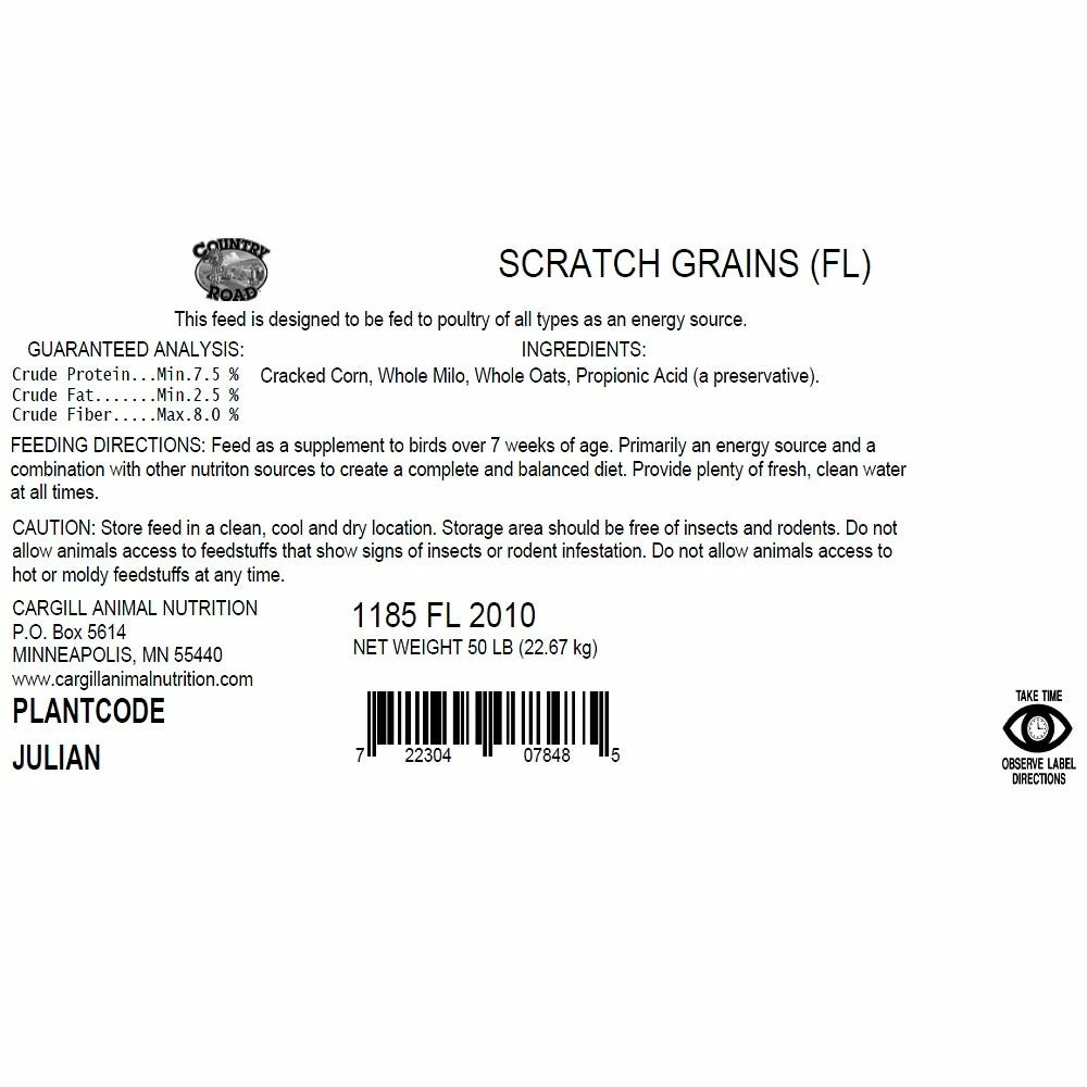 Country Road Scratch Grains Feed, 50 lb. Bag - Chicken Feed 4 Country Road Scratch Grains Feed, 50 lb. Bag - Chicken Feed - Image 2