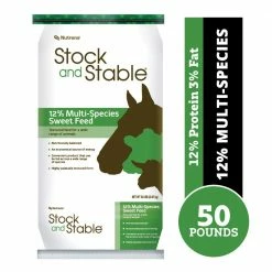 Nutrena Stock & Stable 12% Multi-Species Textured Sweet Feed, 50 lb. Feed - Horse Feed