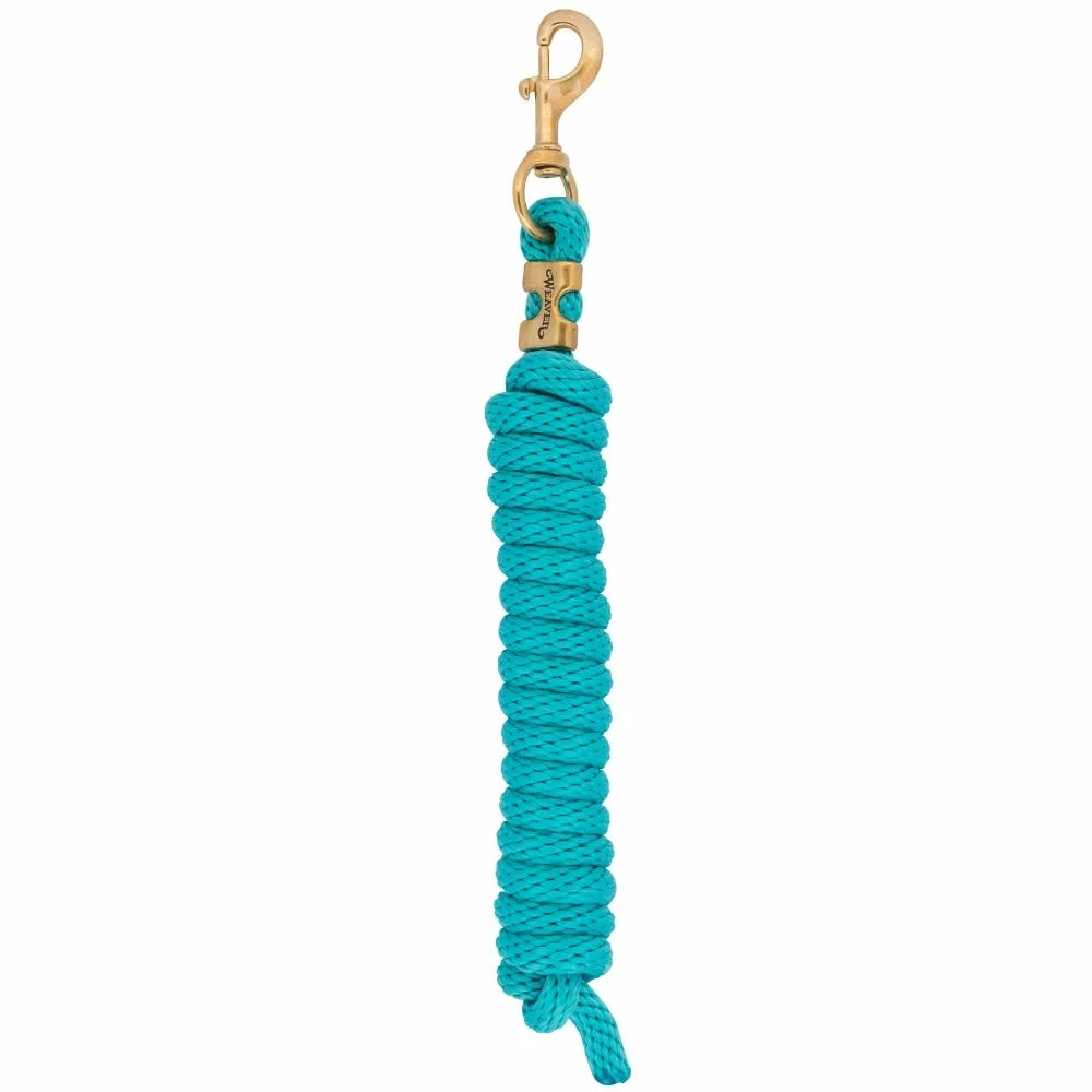 Weaver Leather Poly Lead Rope with Solid Brass 225 Snap - Turquoise - 35-2100-S40 - Leads, Lunge Lines & Whips 4 Weaver Leather Poly Lead Rope with Solid Brass 225 Snap - Turquoise - 35-2100-S40 - Leads, Lunge Lines & Whips - Image 2