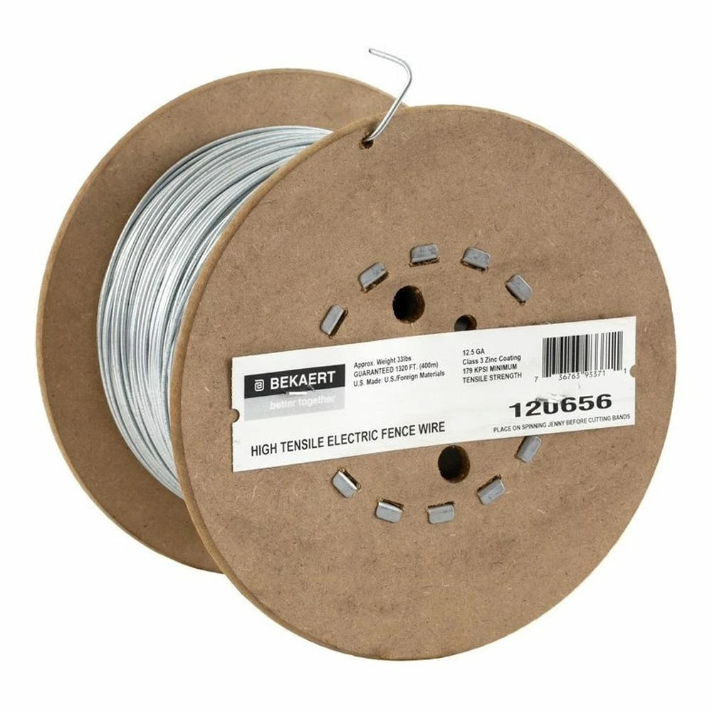 Bekaert 12.5 Gauge Reddie Reel High Tensile Smooth Wire, 1,320' - 120656 - Electric Fencing 4 Bekaert 12.5 Gauge Reddie Reel High Tensile Smooth Wire, 1,320' - 120656 - Electric Fencing - Image 2