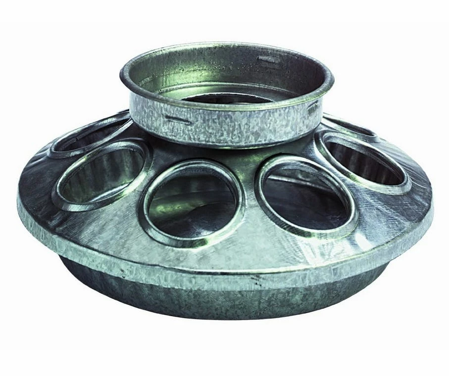 Miller Mfg. Round 1 Quart Jar Galvanized Feeder Set for Chicken - 9810 - Livestock Supplies 4 Miller Mfg. Round 1 Quart Jar Galvanized Feeder Set for Chicken - 9810 - Livestock Supplies - Image 2