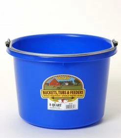 Various Brands 8 Quart Plastic Blue Bucket - Livestock Supplies