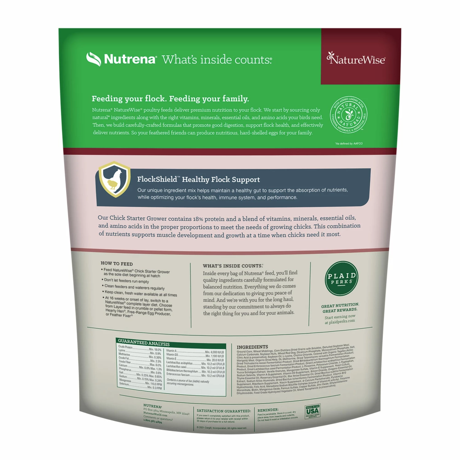 Nutrena NatureWise® Chick Starter Grower 18% Protein Crumble, 7 lb. Bag - Chicken Feed 5 Nutrena NatureWise® Chick Starter Grower 18% Protein Crumble, 7 lb. Bag - Chicken Feed - Image 3