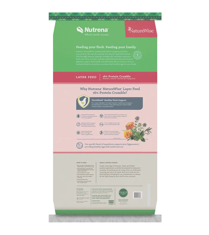Nutrena NatureWise® Layer 16% Crumble Poultry Feed, 50 lb. Bag - Chicken Feed 3 Nutrena NatureWise® Layer 16% Crumble Poultry Feed, 50 lb. Bag - Chicken Feed