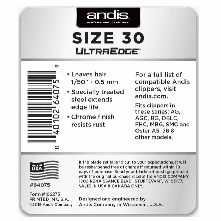 Andis Size 30 Blade Ultraedge 64075 - Clippers & Shears 5 Andis Size 30 Blade Ultraedge 64075 - Clippers & Shears - Image 3