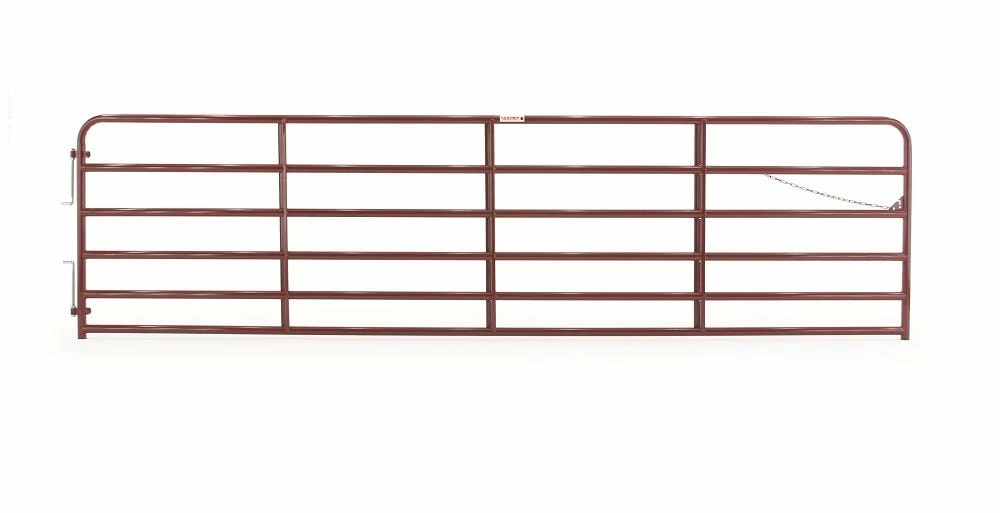 Tarter 16' 6 Bar Extra Heavy Duty Bull Gate, Red - 2RG16 - Panels & Gates 3 Tarter 16' 6 Bar Extra Heavy Duty Bull Gate, Red - 2RG16 - Panels & Gates