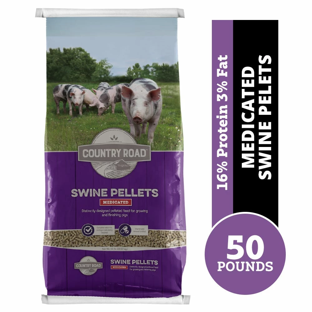 Country Road Medicated Swine Feed Pellets, 50 lb. Bag - Pig Feed 3 Country Road Medicated Swine Feed Pellets, 50 lb. Bag - Pig Feed
