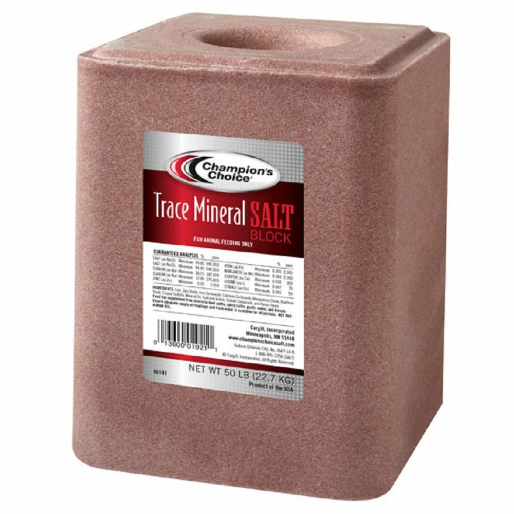 Various Brands Champion's Choice Trace Mineral Salt Block, 50 lb. Block -100012624 3 Various Brands Champion's Choice Trace Mineral Salt Block, 50 lb. Block -100012624