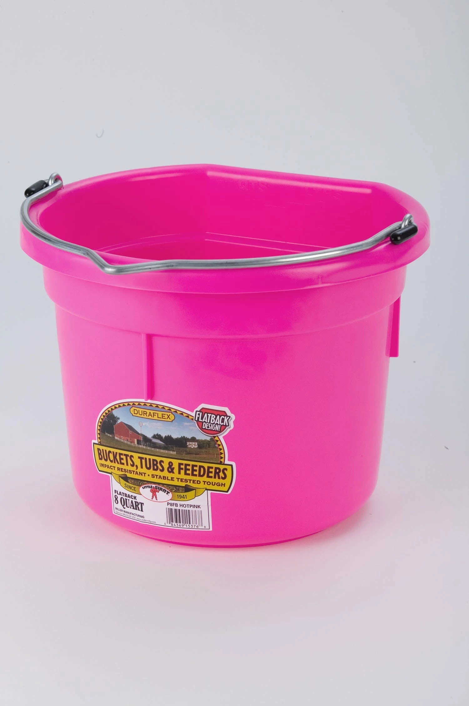 Various Brands 8 Quart Hot Pink Flat Back Bucket - Livestock Supplies 3 Various Brands 8 Quart Hot Pink Flat Back Bucket - Livestock Supplies