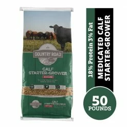 Country Road Medicated Calf Starter Grower, 50 lb. Bag - Cattle Feed