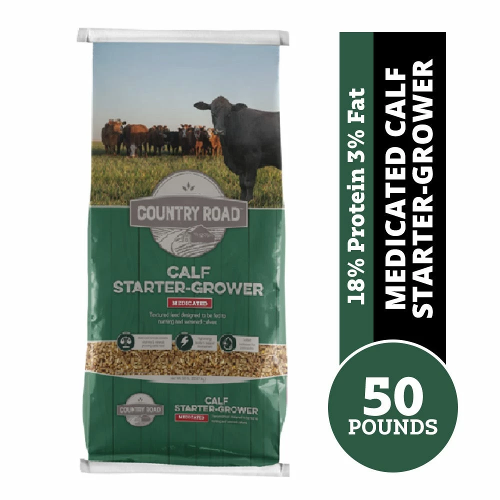 Country Road Medicated Calf Starter Grower, 50 lb. Bag - Cattle Feed 3 Country Road Medicated Calf Starter Grower, 50 lb. Bag - Cattle Feed
