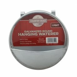 Country Road Galvanized Round Hanging Poultry Waterer, 1 pt. - Chicken Waterers