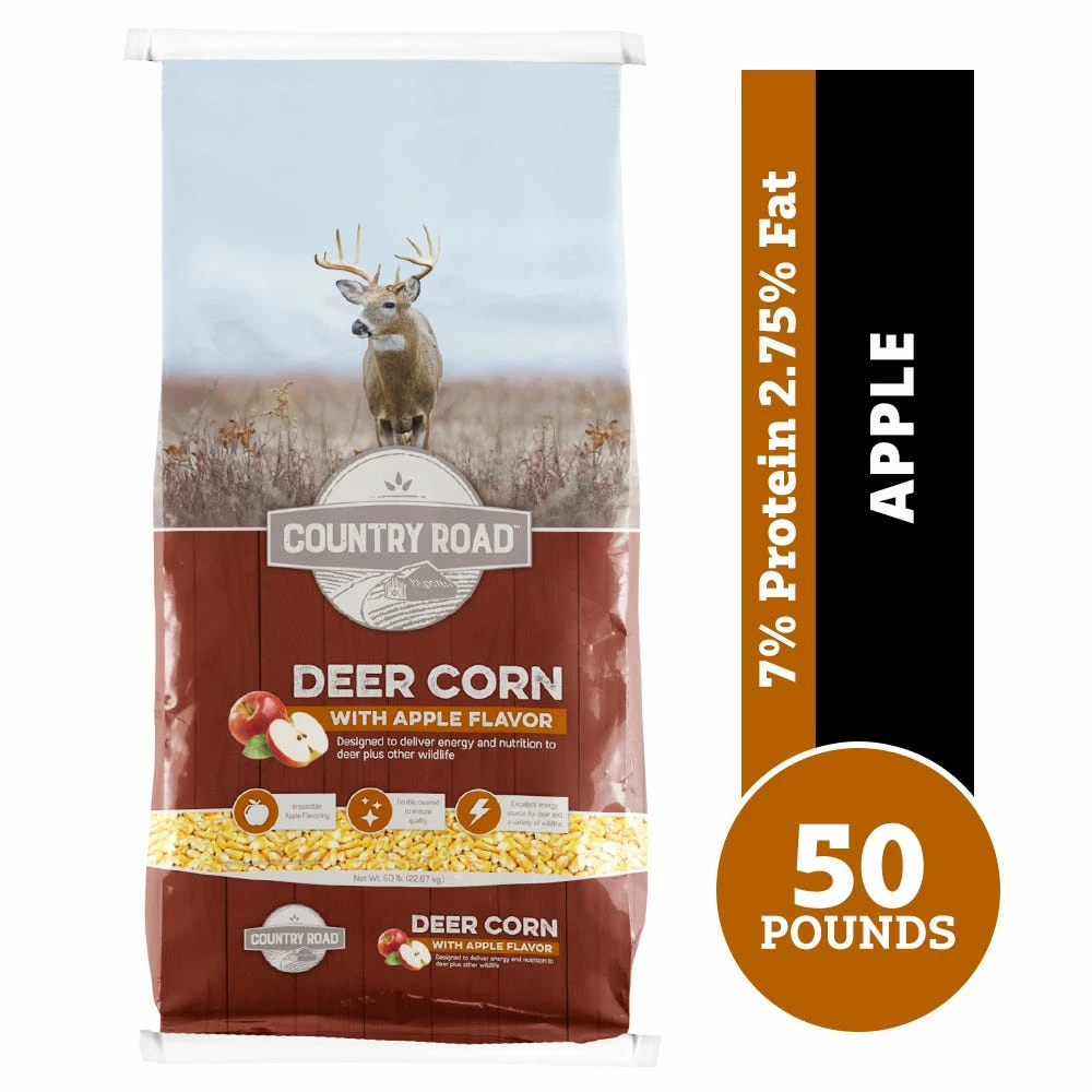 Country Road Apple Flavored Deer Corn, 50 lb. Bag - Wildlife Feed 3 Country Road Apple Flavored Deer Corn, 50 lb. Bag - Wildlife Feed