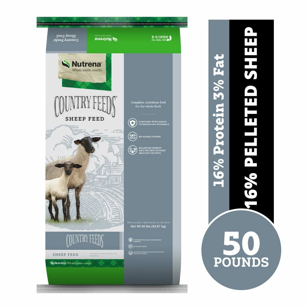 Nutrena Country Feeds® 16% Pelleted Sheep Feed, 50 lb. Bag - Sheep & Goat Feed 4 Nutrena Country Feeds® 16% Pelleted Sheep Feed, 50 lb. Bag - Sheep & Goat Feed - Image 2