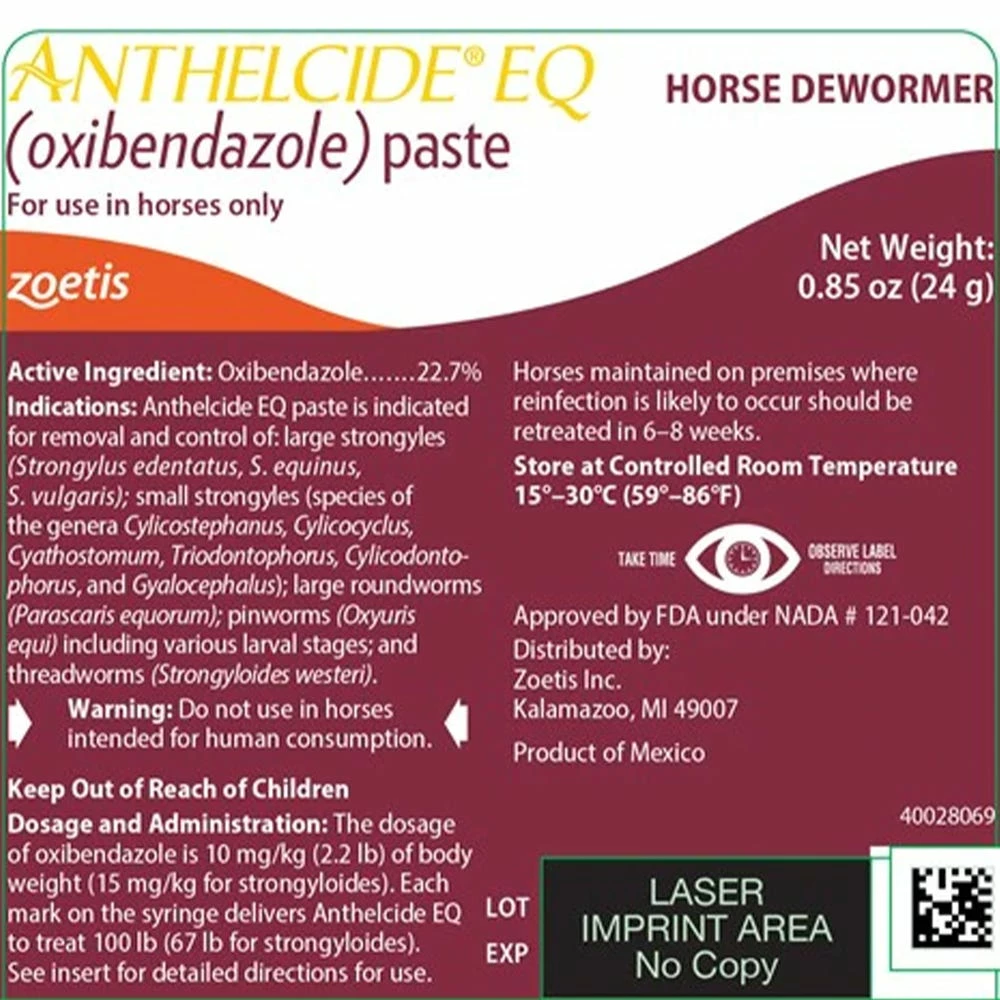 Zoetis Animal Health Zoetis Anthelcide EQ Horse Dewormer Paste - 002223 - Horse Dewormers 5 Zoetis Animal Health Zoetis Anthelcide EQ Horse Dewormer Paste - 002223 - Horse Dewormers - Image 3