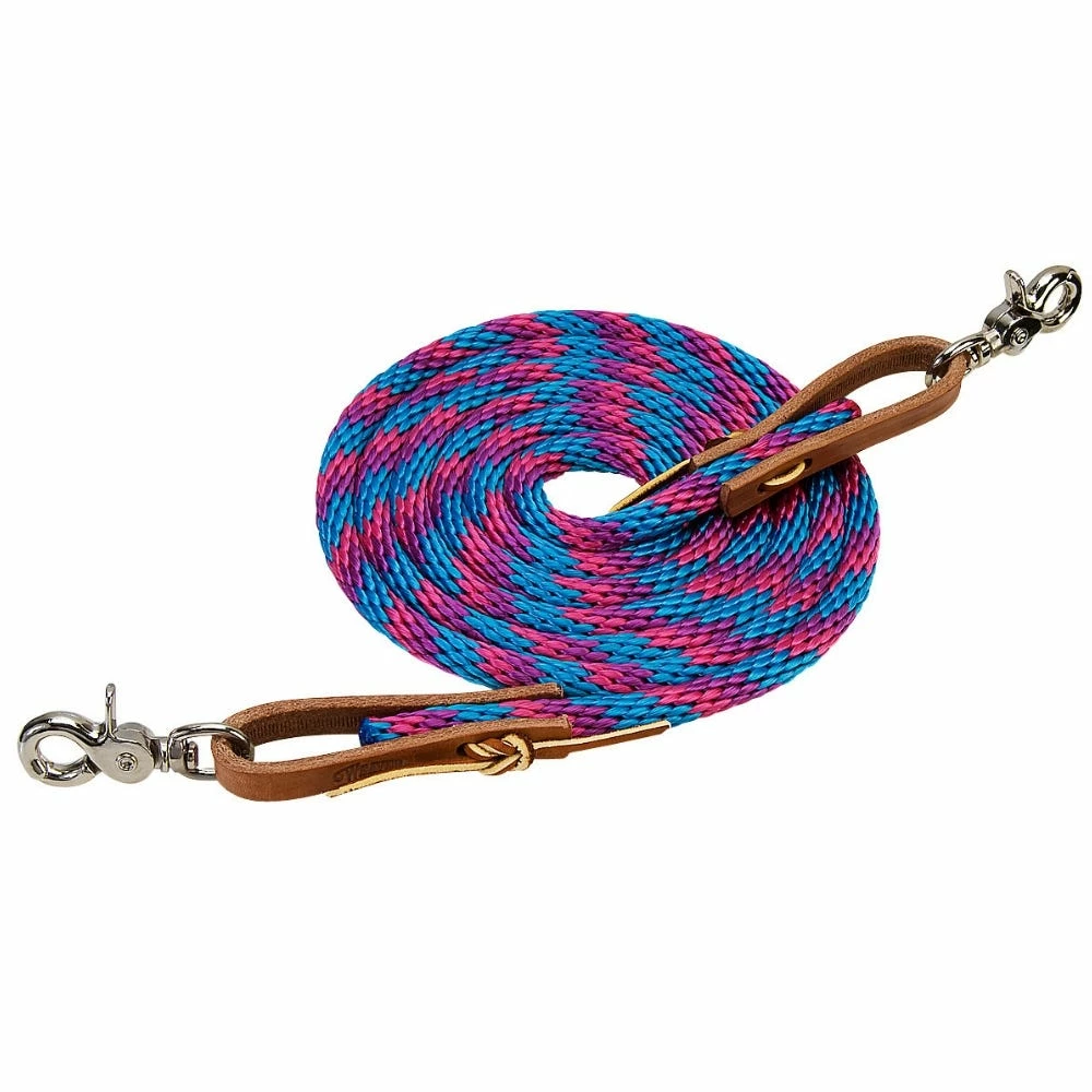 Weaver Leather Poly Roper Rein - Hurricane Blue/Pink Fusion/Purple Jazz - 5/8 Inch x 8 Foot - 35-2026-B16 - Livestock Supplies 4 Weaver Leather Poly Roper Rein - Hurricane Blue/Pink Fusion/Purple Jazz - 5/8 Inch x 8 Foot - 35-2026-B16 - Livestock Supplies - Image 2