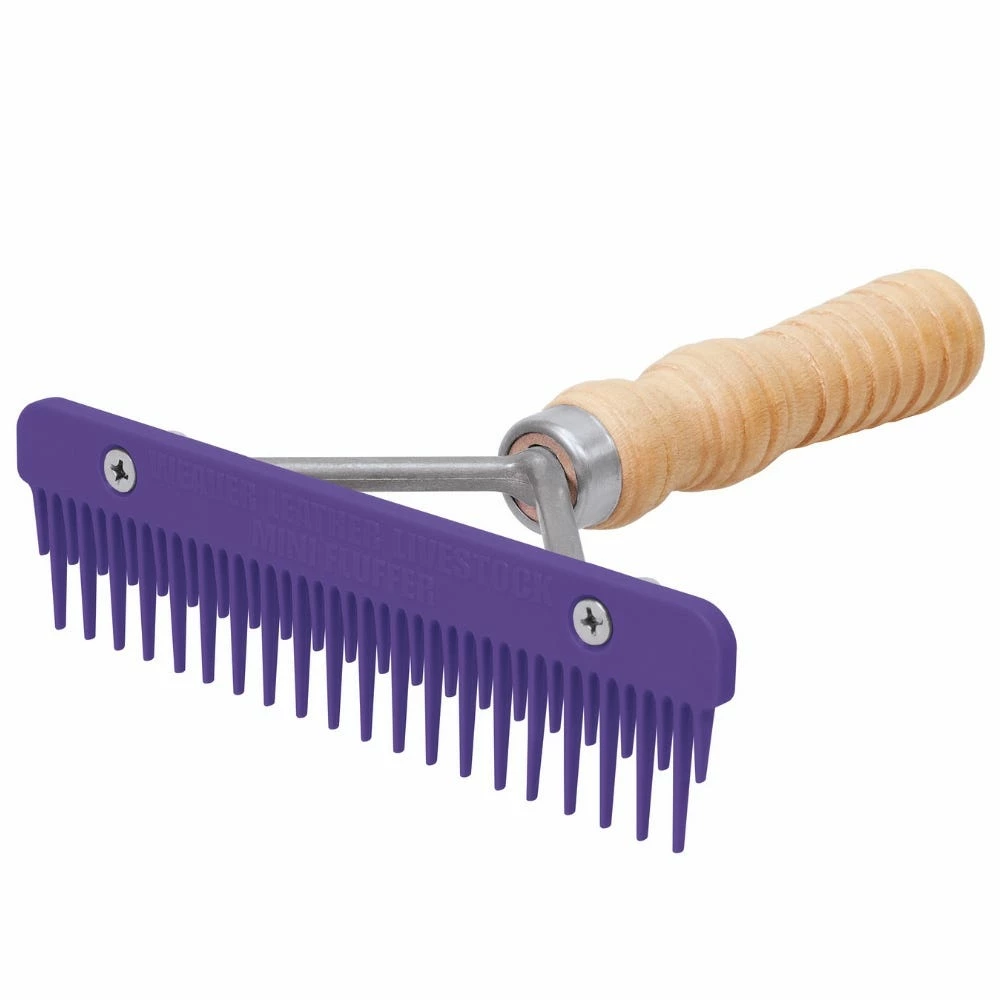 Weaver Leather Livestock Mini fluffer Comb with Wood Handle - Purple - 69-6046-PU - Grooming Tools 3 Weaver Leather Livestock Mini fluffer Comb with Wood Handle - Purple - 69-6046-PU - Grooming Tools
