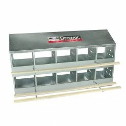 Brower Manufacturer Galvanized 10-Hole Poultry Nest 410B - Livestock Supplies