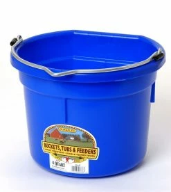 Various Brands 8 Quart Blue Flat Back Bucket - Livestock Supplies