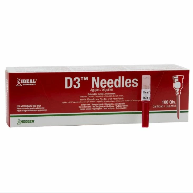 Neogen D3 Detectable Needle Brass Hub 16 Gauge X 1 Inch Needle 9420 - Accessories 3 Neogen D3 Detectable Needle Brass Hub 16 Gauge X 1 Inch Needle 9420 - Accessories