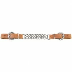 Weaver Leather Harness Leather 4-1/2 Inch Double Flat Link Chain Curb Strap - 30-1350 - Bits & Curb Straps