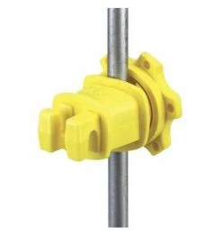Dare Western® Screw-Tight Round Post Insulator, Yellow - WESTERN-RP-25 - Electric Fencing