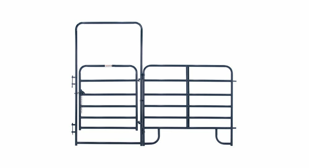 Tarter 6 Bar Walk Thru Arch Gate with Panel, Blue - EWB64 - Corral Panels & Walk Thrus 3 Tarter 6 Bar Walk Thru Arch Gate with Panel, Blue - EWB64 - Corral Panels & Walk Thrus