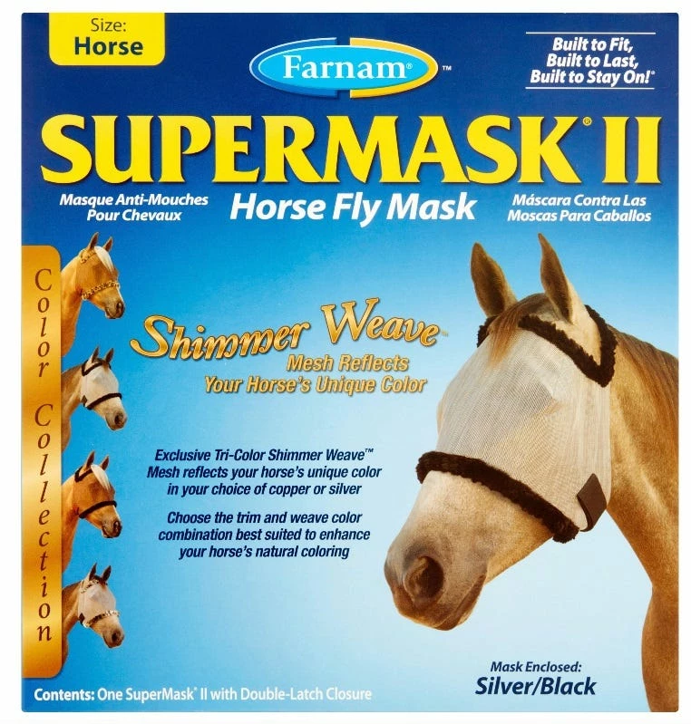 Farnam Supermask Horse Wo/Ears Silver/Blk 12/Ea 100503737 - Livestock Health 3 Farnam Supermask Horse Wo/Ears Silver/Blk 12/Ea 100503737 - Livestock Health
