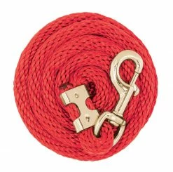 Weaver Leather Value Lead Rope with Brass Plated 225 Snap - Red - 35-2155-S2 - Leads, Lunge Lines & Whips