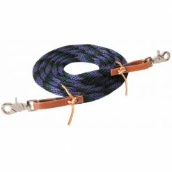 Weaver Leather Poly Roper Rein - Purple/Hunter Green/Black - 3/8 Inch x 8 Foot - 35-2027-B7 - Livestock Supplies
