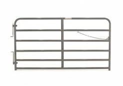 Tarter 8' 6 Bar Extra Heavy Duty Bull Gate, Gray - 2GRG8 - Panels & Gates