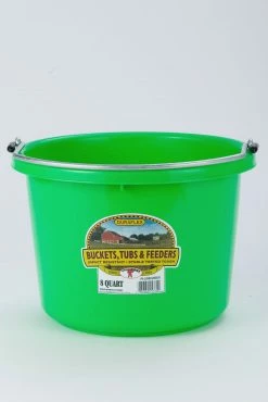 Various Brands 8 Quart Lime Green Flat Back Bucket - Livestock Supplies