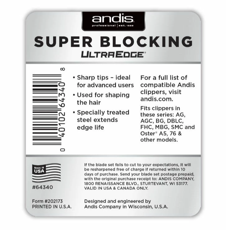 Andis Super Blocking Blade Ultraedge 64340 - Clippers & Shears 5 Andis Super Blocking Blade Ultraedge 64340 - Clippers & Shears - Image 3