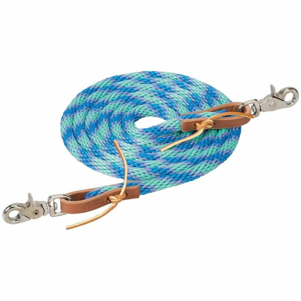 Weaver Leather Poly Roper Reins - 3/8 Inch x 8 Foot - Mint/Lavender/French Blue - 35-2027-Q15 - Livestock Supplies 4 Weaver Leather Poly Roper Reins - 3/8 Inch x 8 Foot - Mint/Lavender/French Blue - 35-2027-Q15 - Livestock Supplies - Image 2