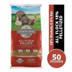 Country Road All Flock 18% Pelletized Feed, 50 lb. Bag - Chicken Feed
