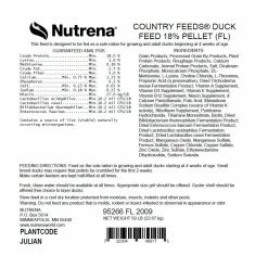 Nutrena Country Feeds® Duck Feed 18% Pellet Feed, 50 lb. Bag - Wildlife Feed
