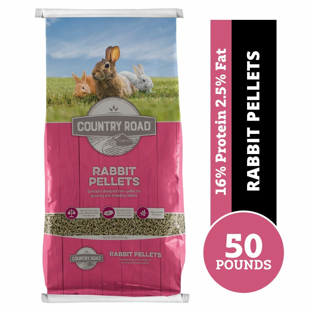 Country Road Rabbit Pellets, 50 lb. Bag - Rabbit Feed 3 Country Road Rabbit Pellets, 50 lb. Bag - Rabbit Feed