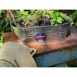 Behrens Hot Dipped Steel Oval Tub & Planter, 5.5 Gallon - 0-OV - Decorative Planters -Livestock Online Store ecf9afea29d5c6443cf221a18cac423d31710b4f 69810804 4