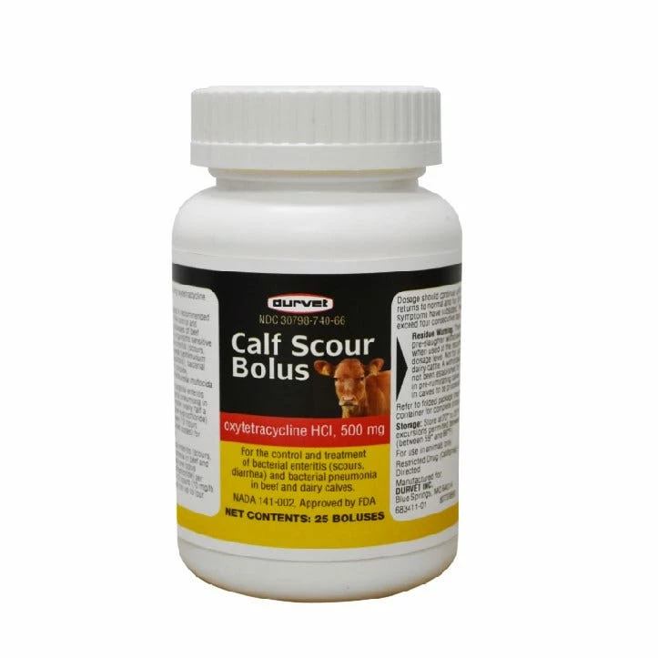 Durvet Calf Scour Bolus 500 mg, 25 Boluses - 43769 - Cattle Vaccines 3 Durvet Calf Scour Bolus 500 mg, 25 Boluses - 43769 - Cattle Vaccines