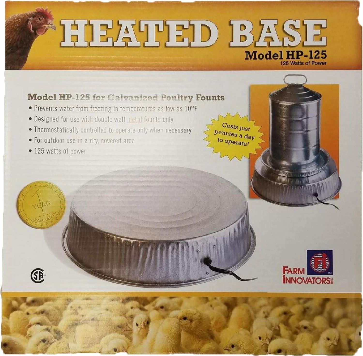 Farm Innovators Heater Base for Fountains HP-125 - Livestock Supplies 4 Farm Innovators Heater Base for Fountains HP-125 - Livestock Supplies - Image 2