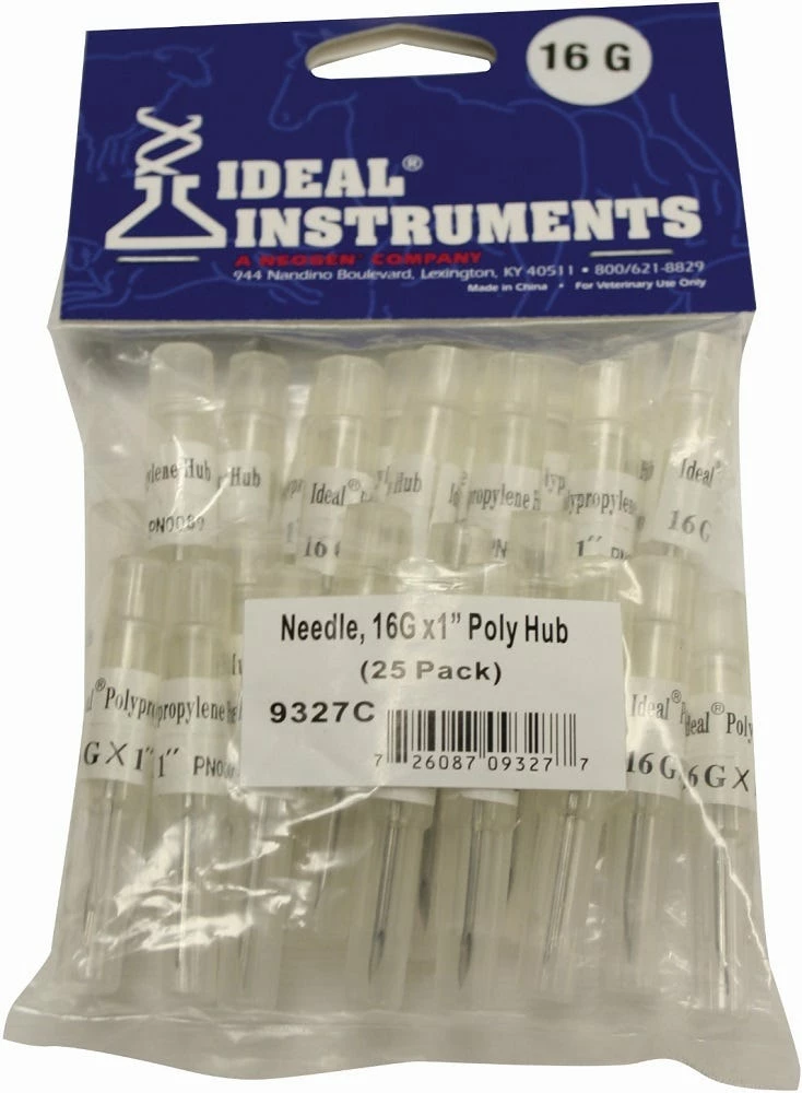 Ideal Instruments 16 gauge x 1" Polypropylene Hub Needle - 25 Pack 9327 - Livestock Health 4 Ideal Instruments 16 gauge x 1" Polypropylene Hub Needle - 25 Pack 9327 - Livestock Health - Image 2